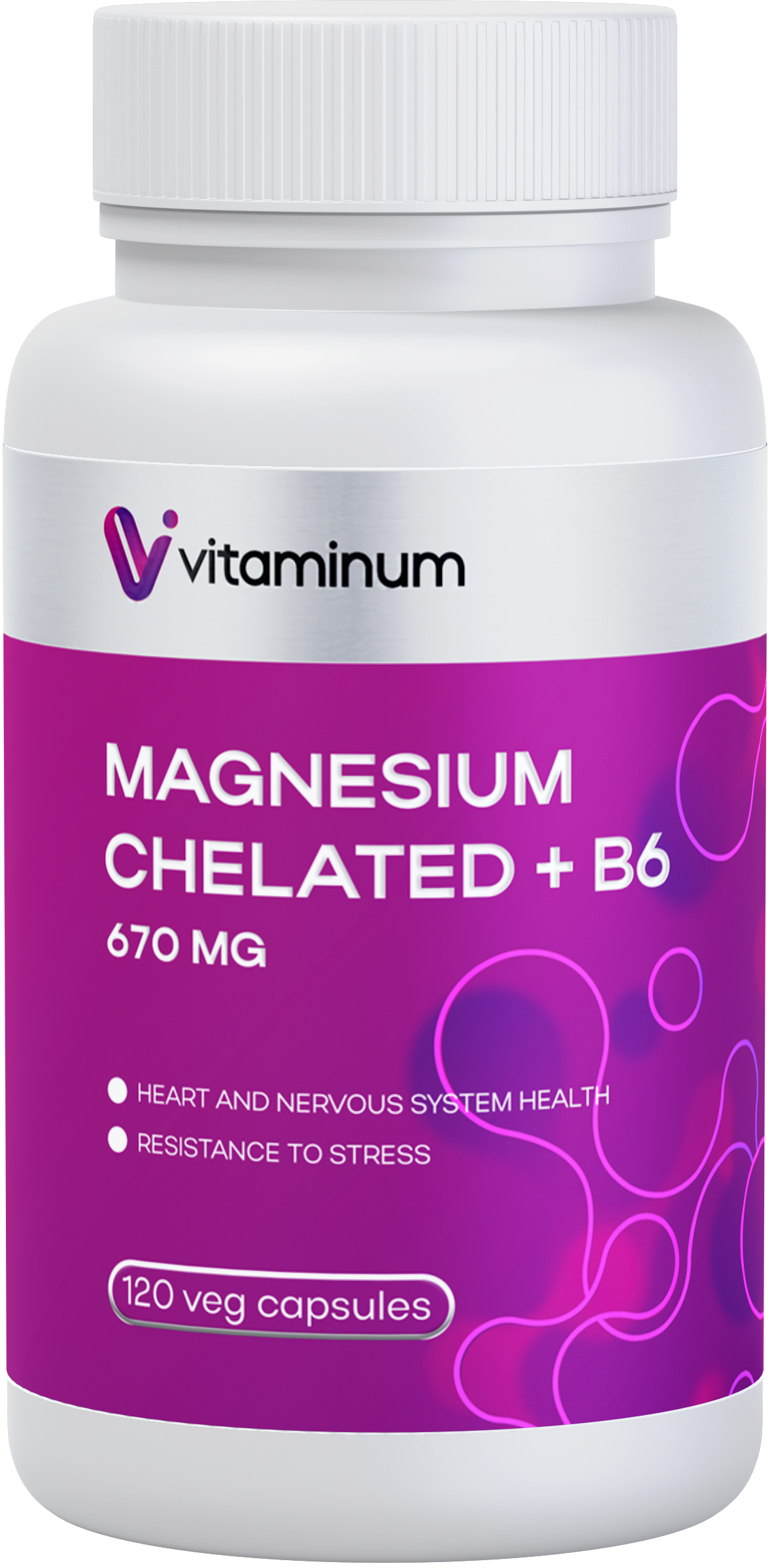  Vitaminum МАГНИЙ ХЕЛАТ + витамин В6 (670 MG) 120 капсул 800 мг  в Камышине